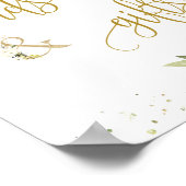 Kaarten & Cadeaus Script Sign Witte Rozen Loof Poster (Hoek)