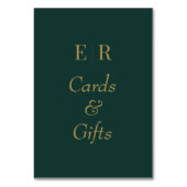 Kaarten & Cadeaus Smaragdgroen Monogram Tafelbord (Achterkant)