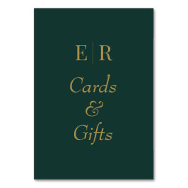 Kaarten & Cadeaus Smaragdgroen Monogram Tafelbord