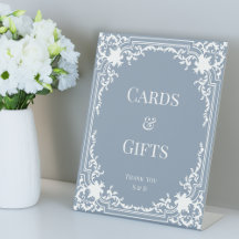 Kaarten Cadeaus Stof Blauw Bruiloft Vintage Witte 
