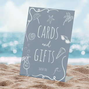 Kaarten & Cadeaus Strand Doodle Bruidsfeest Reclamebord Met Voetstuk