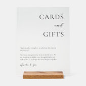 Kaarten Cadeaus Tafel Bedankt Elegant Zwart Wit Acryl Bord (Voorkant)