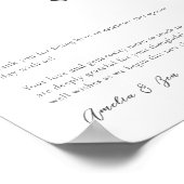 Kaarten Cadeaus Tafel Bedankt Elegant Zwart Wit  Poster (Hoek)