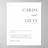 Kaarten Cadeaus Tafel Bedankt Elegant Zwart Wit  Poster (Voorkant)