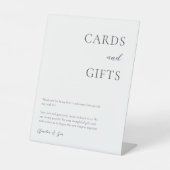 Kaarten Cadeaus Tafel Bedankt Elegant Zwart Wit Reclamebord Met Voetstuk (Voorkant)
