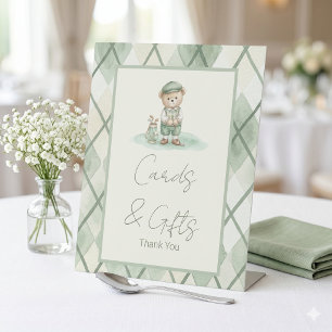 Kaarten & Cadeaus Teken Golf Sage Groen Baby Show Reclamebord Met Voetstuk