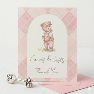 Kaarten & Cadeaus Teken Golfen Roze Baby Shower Reclamebord Met Voetstuk