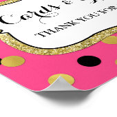 Kaarten Cadeaus Teken Roze Zwart Goud Confetti Poster (Hoek)