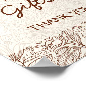 Kaarten & Cadeaus Warm Bruin Bloemendecor Handgesc Poster (Hoek)