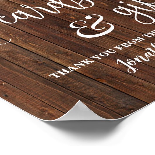 Kaarten & Cadeaus Westerse Bruilofts Ontvangstbord Poster (Hoek)