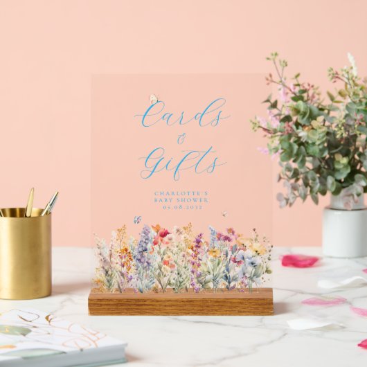 Kaarten & Cadeaus! Wildbloem Acryl Bord (Huwelijk)