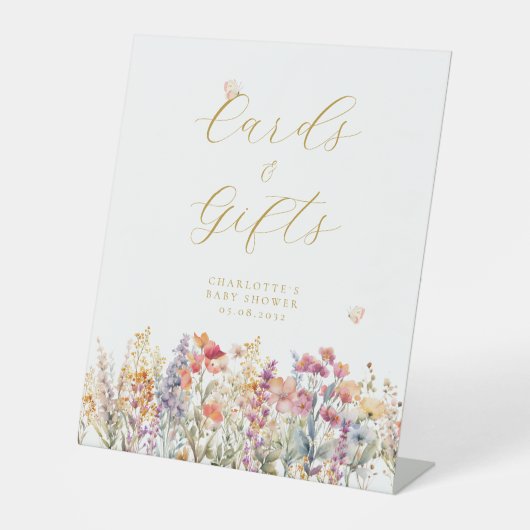 Kaarten & Cadeaus! Wildbloem Reclamebord Met Voetstuk (Voorkant)