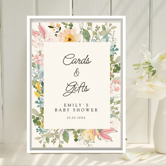 Kaarten & Cadeaus! Wilde bloementuin charme Poster
