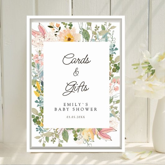 Kaarten & Cadeaus! Wilde bloementuin charme Poster