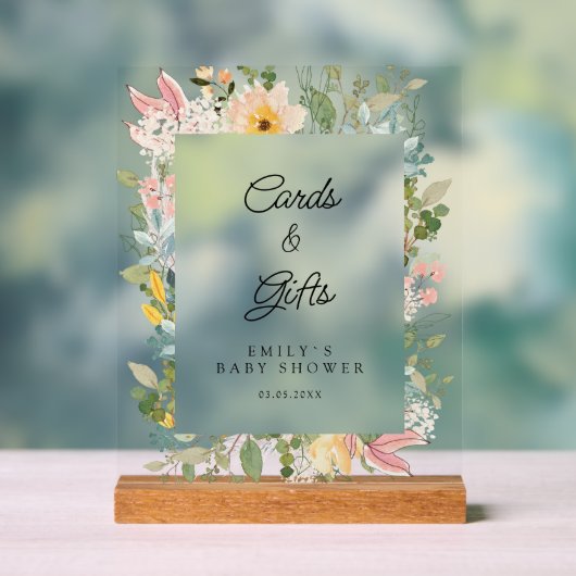 Kaarten & Cadeaus! Wildflower Tuin Charme Acryl Bord (Neutraal)