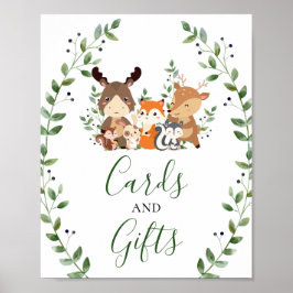 Kaarten & Cadeaus Woodland Animals Baby shower Par Poster