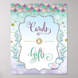Kaarten & Cadeaus Zeemeermin Verjaardag Baby Showe Poster