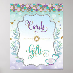 Kaarten & Cadeaus Zeemeermin Verjaardag Baby Showe Poster