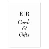 Kaarten & Cadeaus Zwart en Wit Monogram Tafelbord (Achterkant)