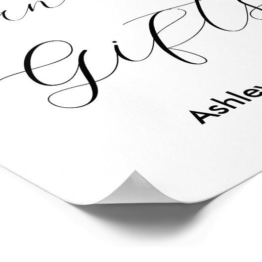 Kaarten Cadeaus Zwart Wit Trouwposter Poster (Hoek)