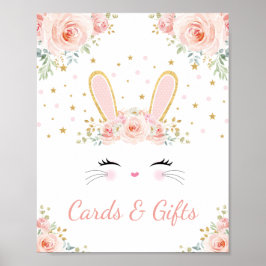 Kaarten & cadeautjes / Blush Floral Bunny Rabbit P Poster