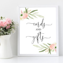 Kaarten cadeautjes ondertekenen roze groen goud ba poster