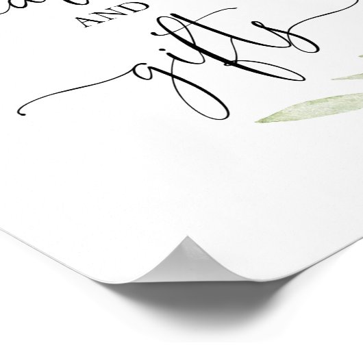 Kaarten cadeautjes ondertekenen roze groen goud ba poster (Hoek)