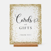 KAARTEN & CADOUWARTIKELEN Gouden Glitter Bruilofts Acryl Bord (Voorkant)