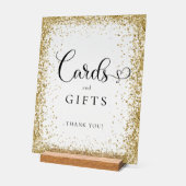 KAARTEN & CADOUWARTIKELEN Gouden Glitter Bruilofts Acryl Bord (Hoek)
