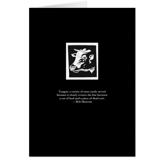 kaarten: delen van rundvlees / dode koe (Voorkant)