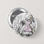 Kaarten die Alice aanvallen Ronde Button 5,7 Cm (Voorkant /achterkant)