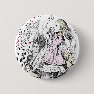 Kaarten die Alice aanvallen Ronde Button 5,7 Cm