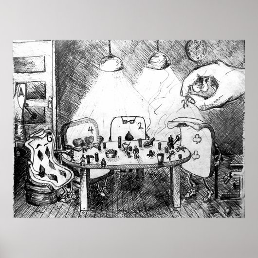 Kaarten die mensen spelen poster (Voorkant)