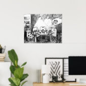 Kaarten die mensen spelen poster (Thuiskantoor)