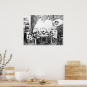 Kaarten die mensen spelen poster (Keuken)