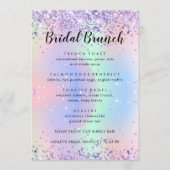 Kaarten Elegant Glitter Sparkly Bridal Brunch Menu (Voorkant)