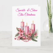 Kaarten-"Elegant Roze Kerst Kaarten Collectie" (Voorkant)