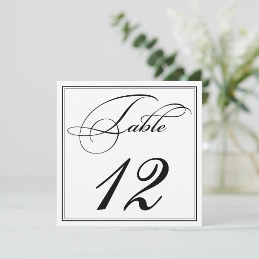 Kaarten Elegant zwart-wittabelnummer (Staand voorkant)
