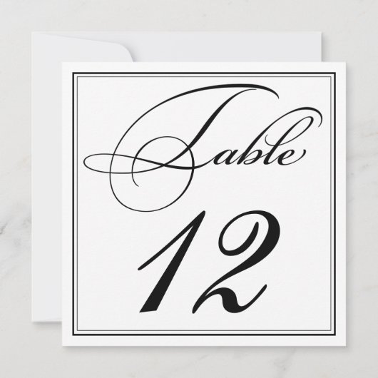 Kaarten Elegant zwart-wittabelnummer (Achterkant)