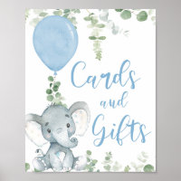Kaarten en baby shower voor giftige olifantenballo
