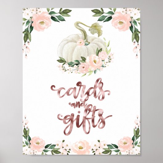 Kaarten en Baby shower voor groene Herfst Poster (Voorkant)