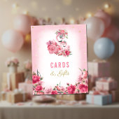 Kaarten en Baby showers Roze flamingo Ballerina Poster