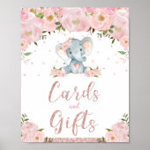 Kaarten en cadeaubonbons Elephant Birthday Baby sh Poster (Voorkant)