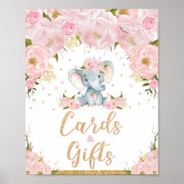 Kaarten en cadeaubonbons Elephant Birthday Baby sh Poster