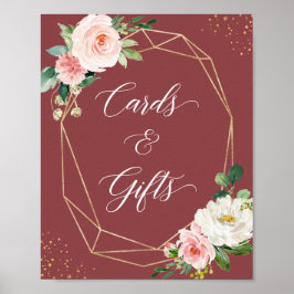 Kaarten en cadeaubonbons Roos Blush Floral Poster