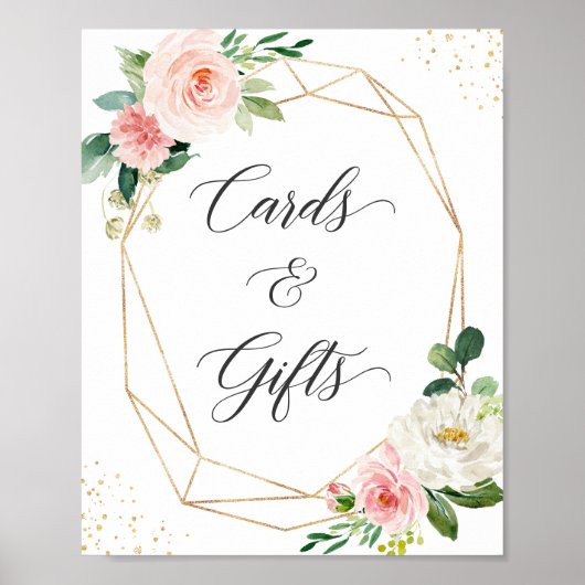 Kaarten en cadeaubonborden Elegant Blushing Chic F Poster (Voorkant)