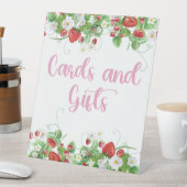 Kaarten en cadeaubonnen | Aardbei-Baby shower Reclamebord Met Voetstuk (Insitu)
