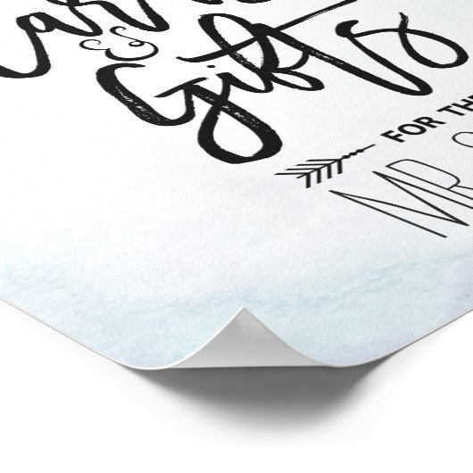 Kaarten en cadeaubonnen Blauwgroen en gouden getij Poster (Hoek)