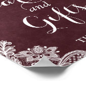 Kaarten en cadeaubonnen | Burgundy Floral Lights L Poster (Hoek)