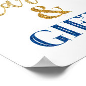 Kaarten en cadeaubonnen Confetti Blauwe Goud Poster (Hoek)